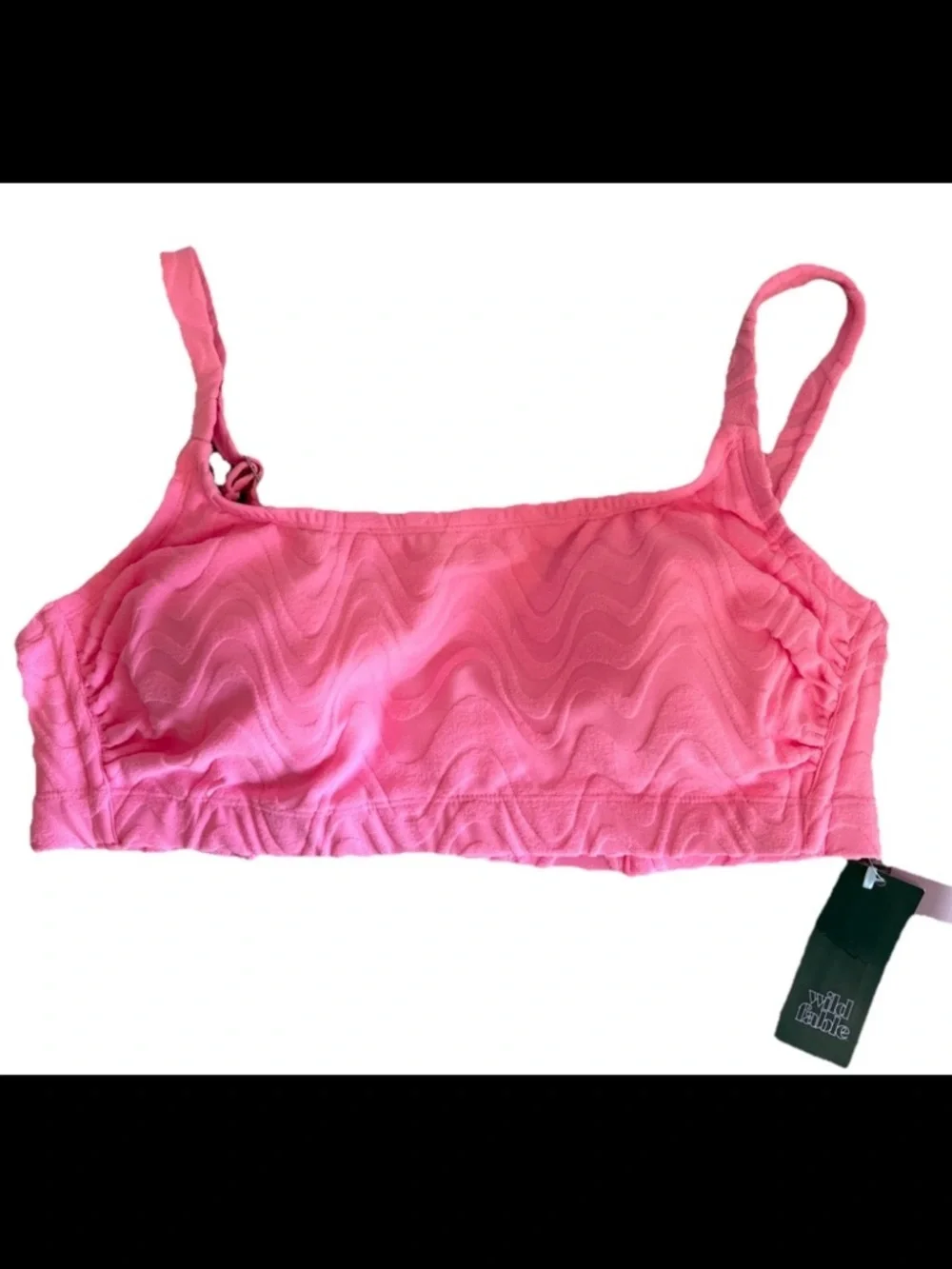 NWT Wild Fable Wavy Terry Textured Bralette Top Pink 1X - Picture 3 of 5